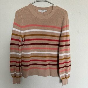 Loft Long Sleeve Striped Sweater Sz M